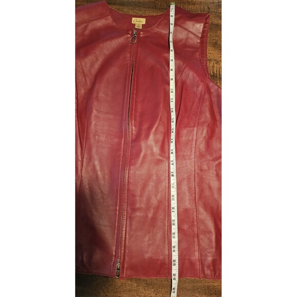 Caslon Women's Genuine Lamb Skin Red Soft Double Zipper Closure Pocket Vest 1X - Picture 12 of 13